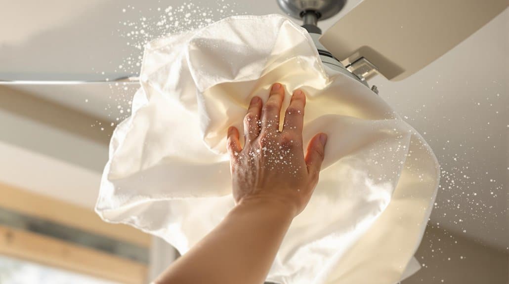 pillowcase dusting fan blades
